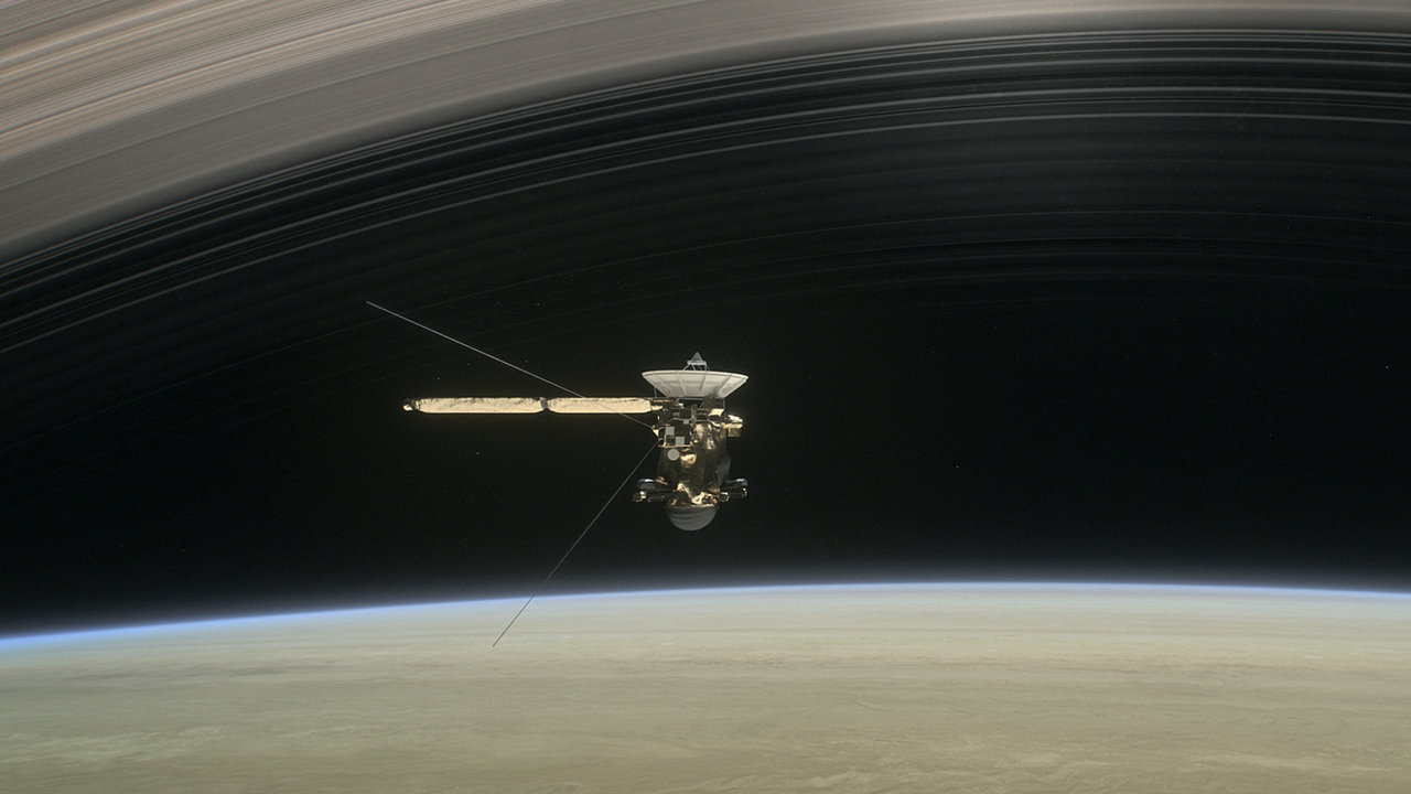 Artists Impression of Cassini at mission end.  Credit: NASA