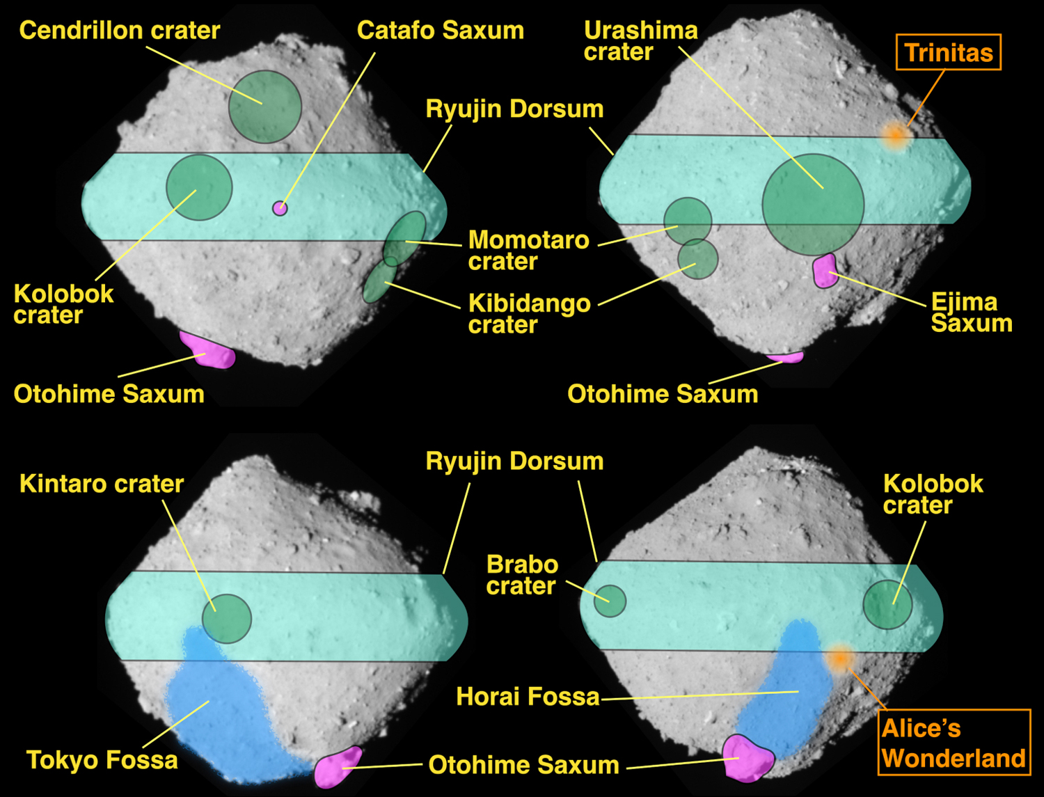 Ryugu Surface Features